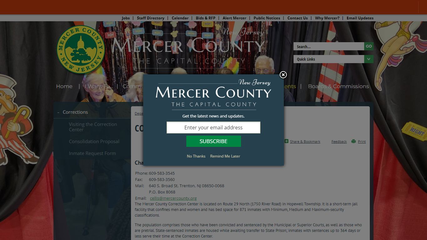 Corrections | Mercer County, NJ