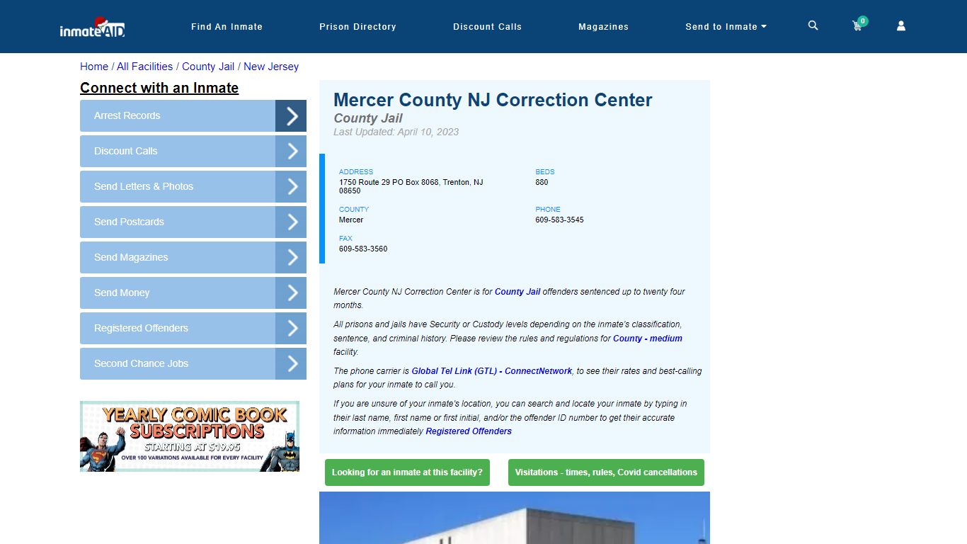 Mercer County NJ Correction Center - Inmate Locator - Trenton, NJ